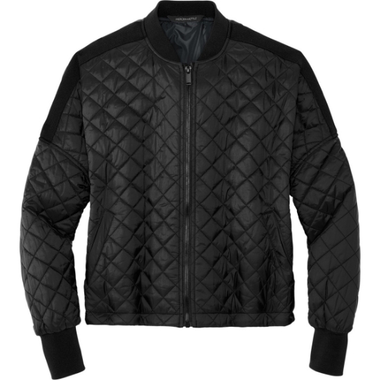 Custom Mercer+Mettle Womens Boxy Quilted Jacket Deep Black