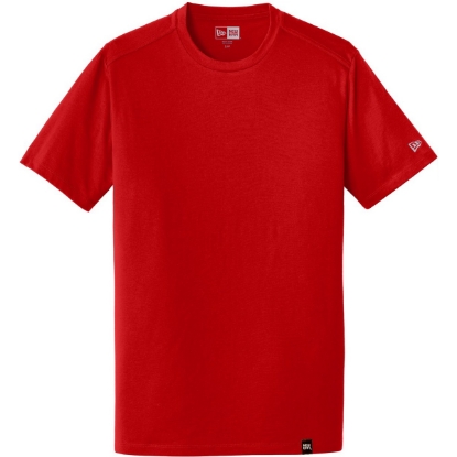 Custom New Era Heritage Blend Crew Tee. Scarlet Red