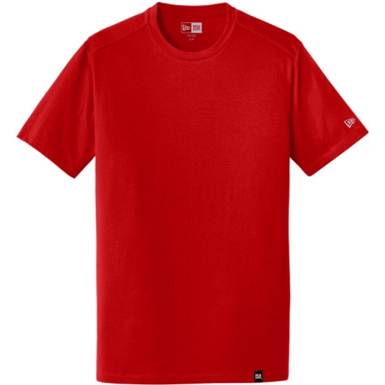 Custom New Era Heritage Blend Crew Tee. Scarlet Red