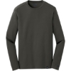 Custom New Era Heritage Blend Long Sleeve Crew Tee. Graphite Gray