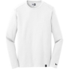 Custom New Era Heritage Blend Long Sleeve Crew Tee. White
