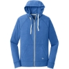 Custom New Era Sueded Cotton Blend Full-Zip Hoodie. Royal Heather Blue
