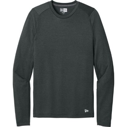 Custom New Era Series Performance Long Sleeve Crew Tee. Graphite Gray