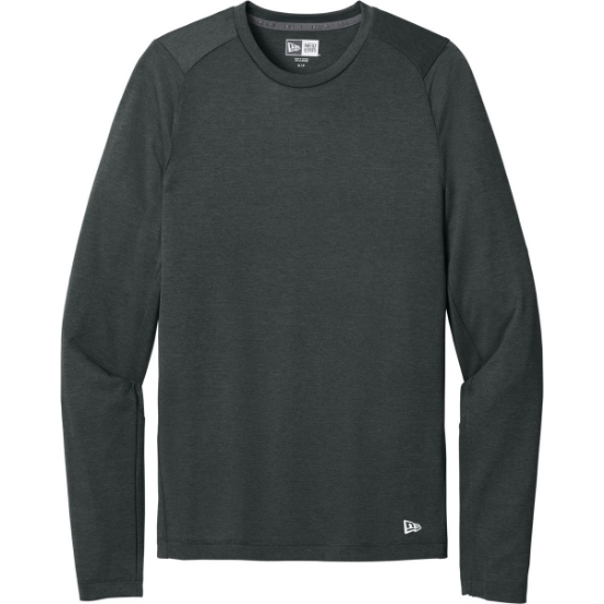 Custom New Era Series Performance Long Sleeve Crew Tee. Graphite Gray
