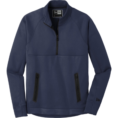 Custom New Era Venue Fleece 1/4-Zip Pullover. True Navy Blue
