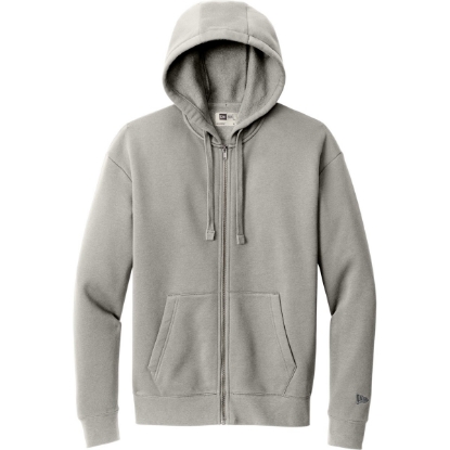 Custom New Era Heritage Fleece Full-Zip Hoodie RnstmGrey