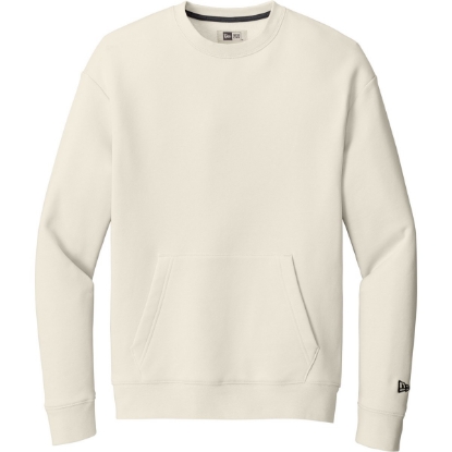 Custom New Era Heritage Fleece Pocket Crew Soft Beige