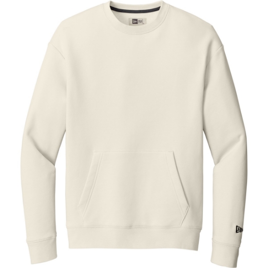 Custom New Era Heritage Fleece Pocket Crew Soft Beige