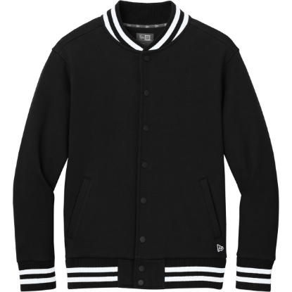 Custom New Era Varsity Heavyweight Fleece Jacket Black