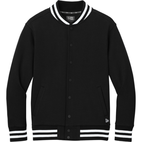 Custom New Era Varsity Heavyweight Fleece Jacket Black