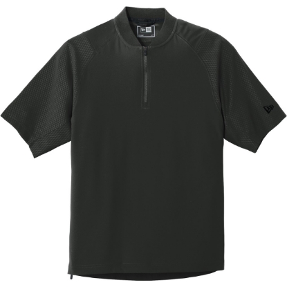 Custom New Era Cage Short Sleeve 1/4-Zip Jacket. Black