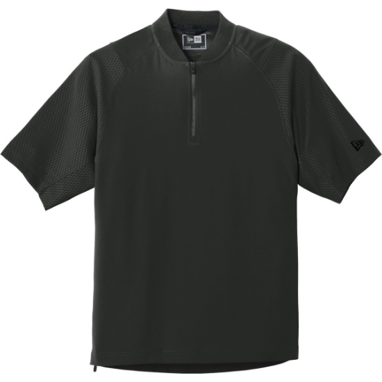Custom New Era Cage Short Sleeve 1/4-Zip Jacket. Black