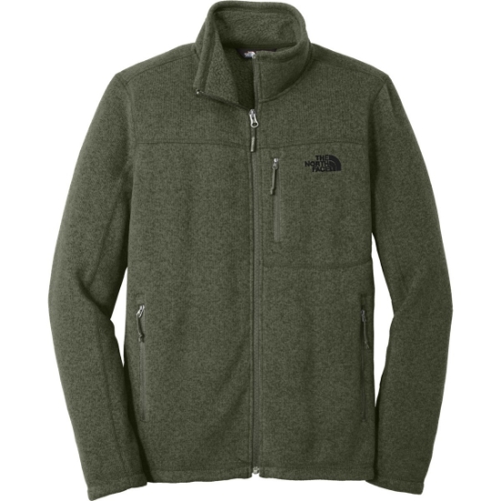 Custom The North Face Sweater Fleece Jacket. New Taupe Green Heather