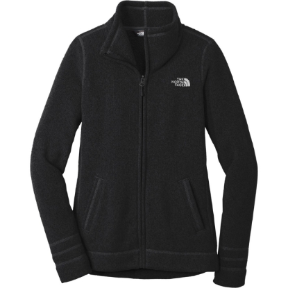 Custom The North Face Womens Sweater Fleece Jacket. TNF Black Hthr