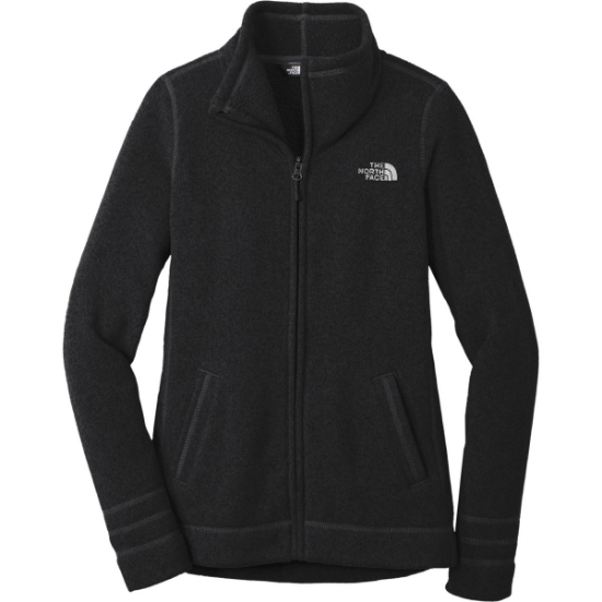 Custom The North Face Womens Sweater Fleece Jacket. TNF Black Hthr