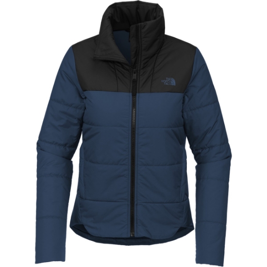 Custom The North Face Womens Chest Logo Everyday Insulated Jacket Shady Blue