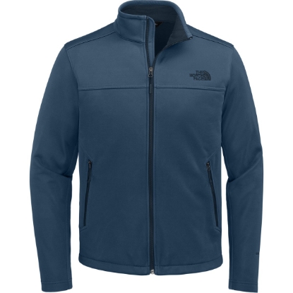 Custom The North Face Chest Logo Ridgewall Soft Shell Jacket Shady Blue