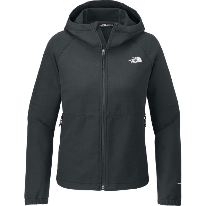 Custom The North Face Womens Barr Lake Hooded Soft Shell Jacket Asphalt Gray Dark Heather