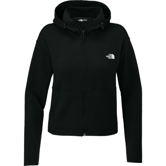 Custom The North Face Womens Double-Knit Full-Zip Hoodie TNF Black