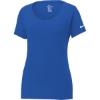 Custom Nike Womens Dri-FIT Cotton/Poly Scoop Neck Tee. Rush Blue