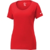 Custom Nike Womens Dri-FIT Cotton/Poly Scoop Neck Tee. University Red