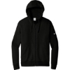 Custom Nike Club Fleece Sleeve Swoosh Full-Zip Hoodie Black