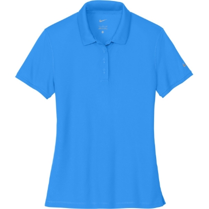 Custom Nike Womens Victory Solid Polo Light Photo Blue Blank Front Lifestyle