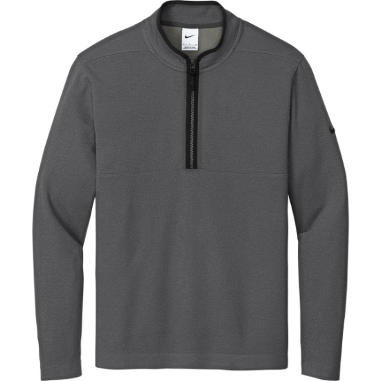 Custom Nike Textured 1/2-Zip Cover-Up DarkGrey