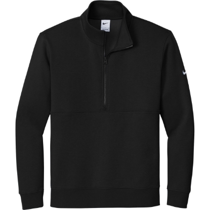 Custom Nike Club Fleece Sleeve Swoosh 1/2-Zip Black
