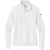 Custom Nike Womens Club Fleece Sleeve Swoosh 1/2-Zip White