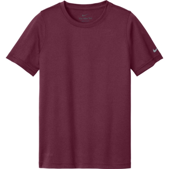 Custom Nike Youth Swoosh Sleeve rLegend Tee Deep Maroon Red