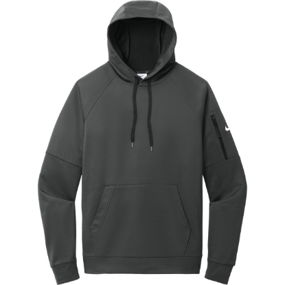 Custom Nike Therma-FIT Pocket Pullover Fleece Hoodie Anthracite Gray