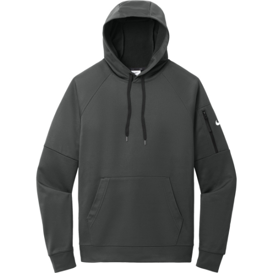 Custom Nike Therma-FIT Pocket Pullover Fleece Hoodie Anthracite Gray