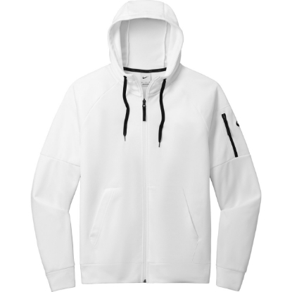 Custom Nike Therma-FIT Pocket Full-Zip Fleece Hoodie White