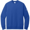 Custom Nike Club Fleece Sleeve Swoosh Crew Game Royal Blue