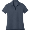 Custom Nike Womens Dri-FIT Smooth Heather Polo Navy Heather Gray