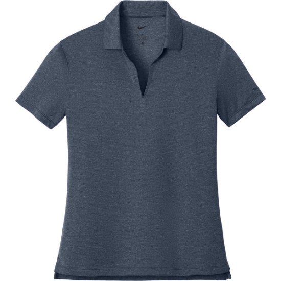 Custom Nike Womens Dri-FIT Smooth Heather Polo Navy Heather Gray