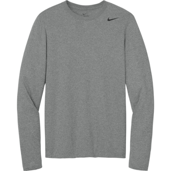 Custom Nike Team rLegend Long Sleeve Tee Carbon Heather Gray