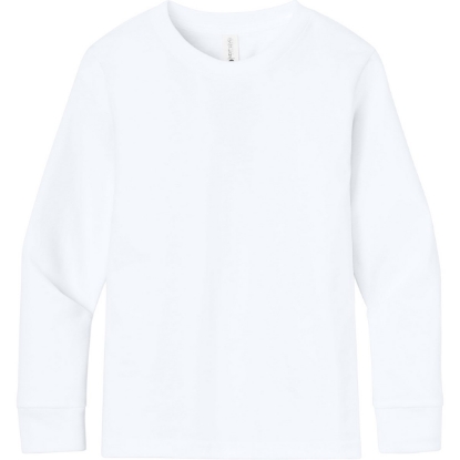 Custom Next Level Apparel Youth Cotton Long Sleeve Tee White