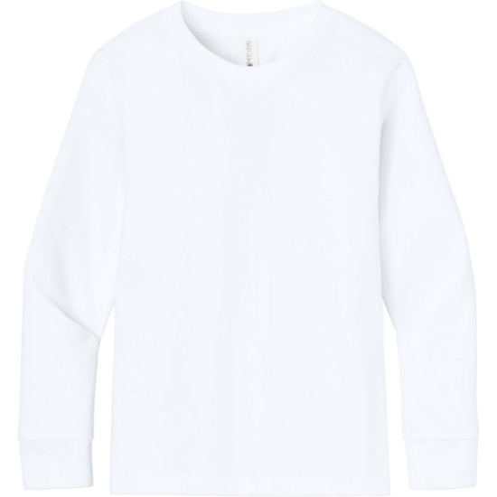 Custom Next Level Apparel Youth Cotton Long Sleeve Tee White