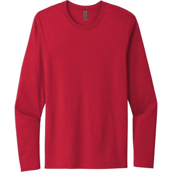 Custom Next Level Apparel Cotton Long Sleeve Tee. Red