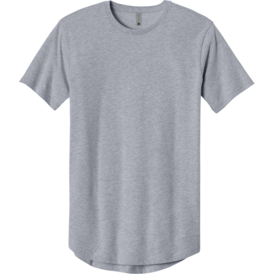 Custom Next Level Apparel Cotton Long Body Tee Heather Gray