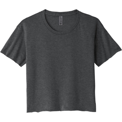 Custom Next Level Apparel Womens Festival Cali Crop Tee. Charcoal Gray