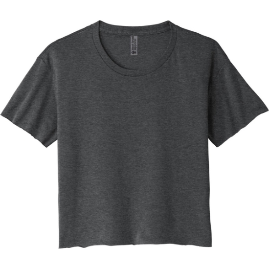 Custom Next Level Apparel Womens Festival Cali Crop Tee. Charcoal Gray