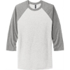 Custom Next Level Apparel Adult Tri-Blend 3/4-Sleeve Raglan Tee. Prem Heather Gray/Heather White