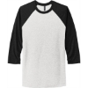 Custom Next Level Apparel Adult Tri-Blend 3/4-Sleeve Raglan Tee. VTG Black/Heather White