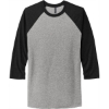 Custom Next Level Apparel Adult Tri-Blend 3/4-Sleeve Raglan Tee. VTG Black/Prem Heather Gray