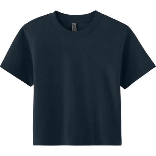 Custom Next Level Apparel Womens Heavyweight Boxy Tee Midnight Navy Blue