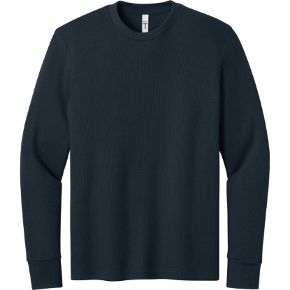 Custom Next Level Apparel Ideal Thermal Long Sleeve Tee Midnight Navy Blue