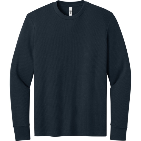Custom Next Level Apparel Ideal Thermal Long Sleeve Tee Midnight Navy Blue